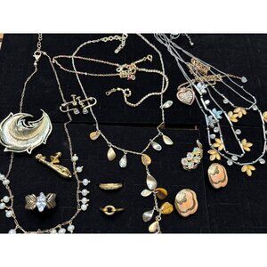 Vintage Jewelry Lot With Necklaces (Monet) Bracelets Earrings & Brooches Mixed M